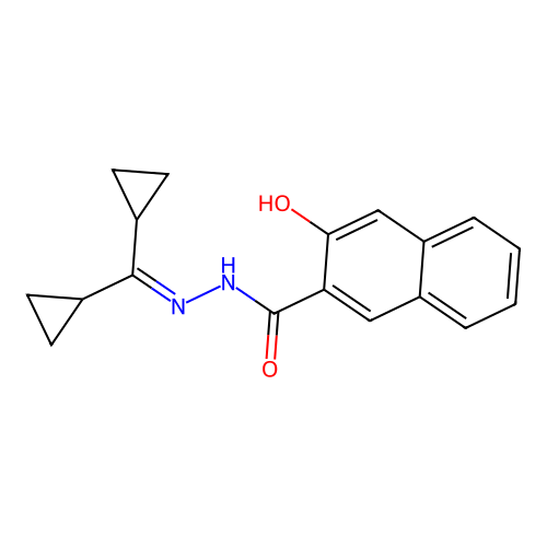 N'-(dicyclopropylmethylidene)-3-hydroxynaphthalene-2-carbohydrazide structure