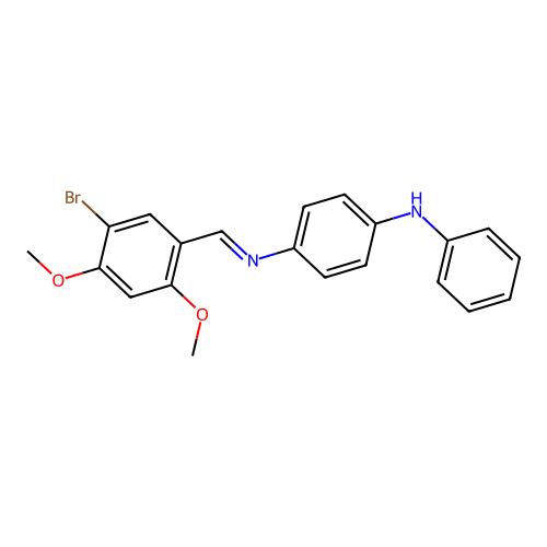 N-[(E)-(5-bromo-2,4-dimethoxyphenyl)methylidene]-N'-phenylbenzene-1,4-diamine structure
