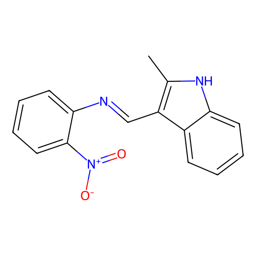 N-[(E)-(2-methyl-1H-indol-3-yl)methylidene]-2-nitroaniline structure