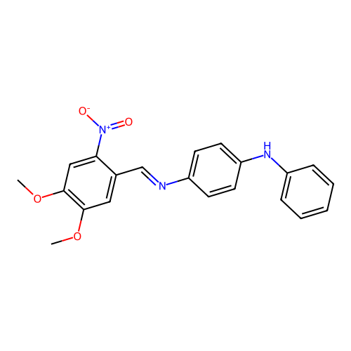 N-[(E)-(4,5-dimethoxy-2-nitrophenyl)methylidene]-N'-phenylbenzene-1,4-diamine structure