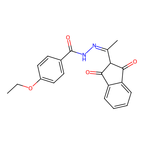 N'-[1-(1,3-dioxo-2,3-dihydro-1H-inden-2-yl)ethylidene]-4-ethoxybenzohydrazide structure