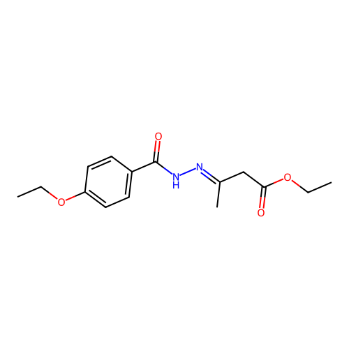 ethyl (3E)-3-{2-[(4-ethoxyphenyl)carbonyl]hydrazinylidene}butanoate structure