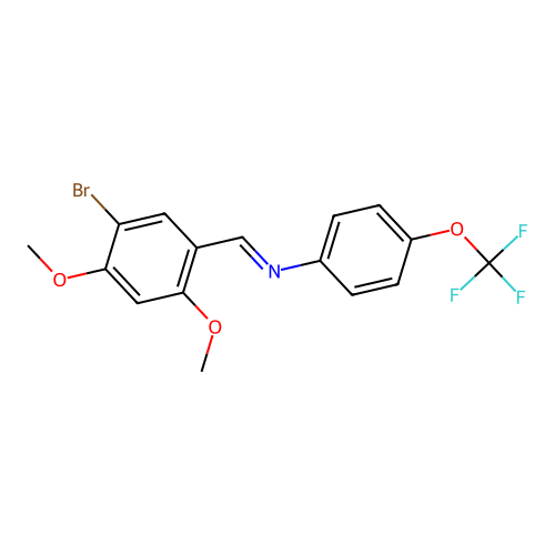 N-[(E)-(5-bromo-2,4-dimethoxyphenyl)methylidene]-4-(trifluoromethoxy)aniline structure