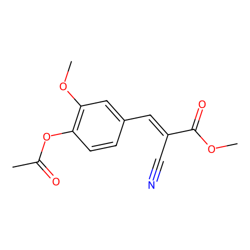 methyl (2E)-3-[4-(acetyloxy)-3-methoxyphenyl]-2-cyanoacrylate structure