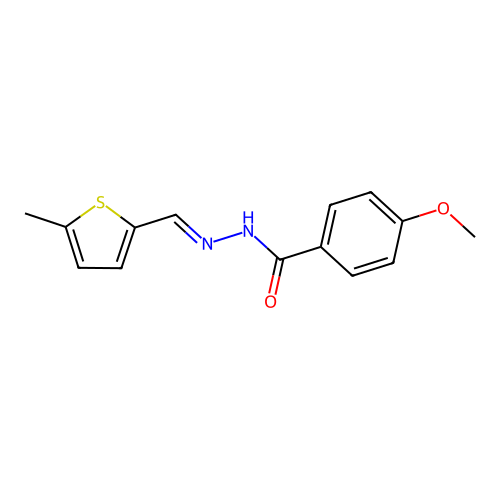 4-methoxy-N'-[(5-methyl-2-thienyl)methylene]benzohydrazide structure