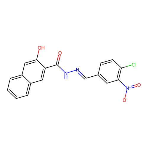 N'-(4-chloro-3-nitrobenzylidene)-3-hydroxy-2-naphthohydrazide structure