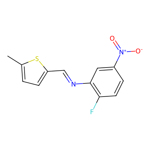 2-fluoro-N-[(5-methyl-2-thienyl)methylene]-5-nitroaniline structure