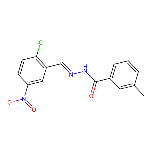 N-[(E)-(2-chloro-5-nitrophenyl)methylideneamino]-3-methylbenzamide structure