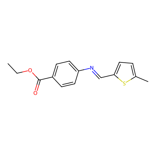Ethyl 4-{[(5-methyl-2-thienyl)methylene]amino}benzoate structure