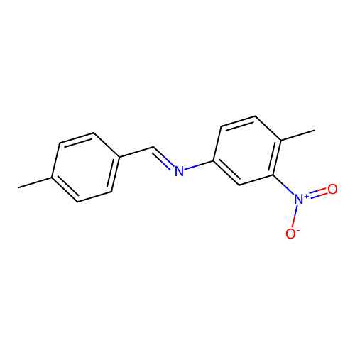 4-methyl-N-[(E)-(4-methylphenyl)methylidene]-3-nitroaniline structure