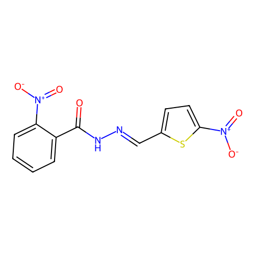 2-nitro-N'-[(5-nitro-2-thienyl)methylene]benzohydrazide structure