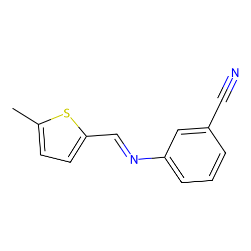 3-{[(5-Methyl-2-thienyl)methylene]amino}benzonitrile structure