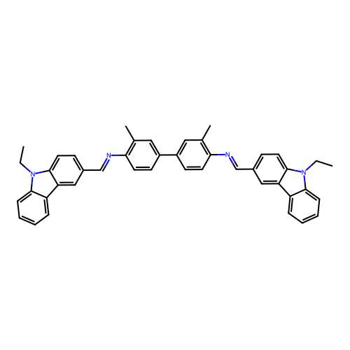 N,N'-bis[(9-ethyl-9H-carbazol-3-yl)methylene]-3,3'-dimethyl-4,4'-biphenyldiamine structure