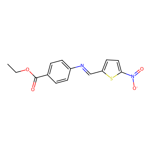 Ethyl 4-[({5-nitro-2-thienyl}methylene)amino]benzoate structure
