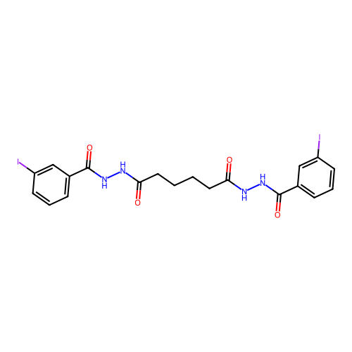 1-N',6-N'-bis(3-iodobenzoyl)hexanedihydrazide structure