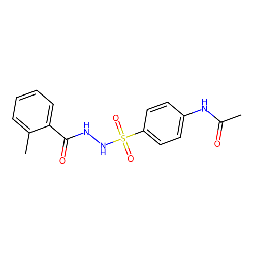 N-(4-{[2-(2-methylbenzoyl)hydrazino]sulfonyl}phenyl)acetamide structure
