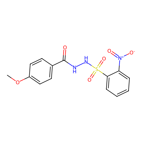 4-methoxy-N'-[(2-nitrophenyl)sulfonyl]benzohydrazide structure