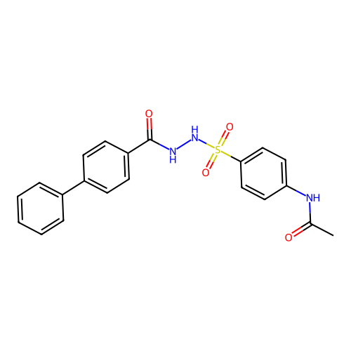 N-(4-{[2-(4-biphenylylcarbonyl)hydrazino]sulfonyl}phenyl)acetamide structure