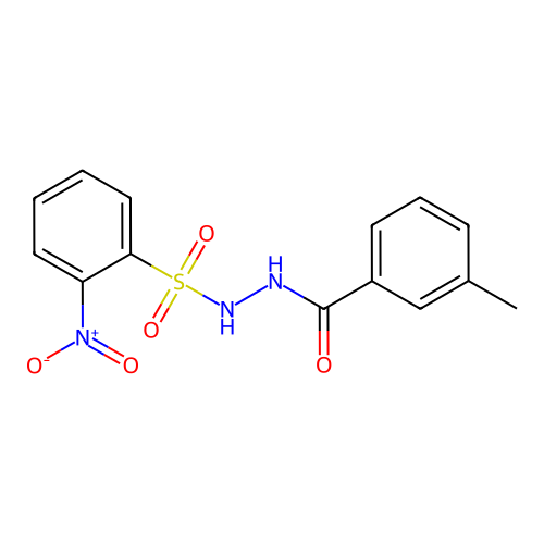 3-methyl-N'-(2-nitrophenyl)sulfonylbenzohydrazide structure