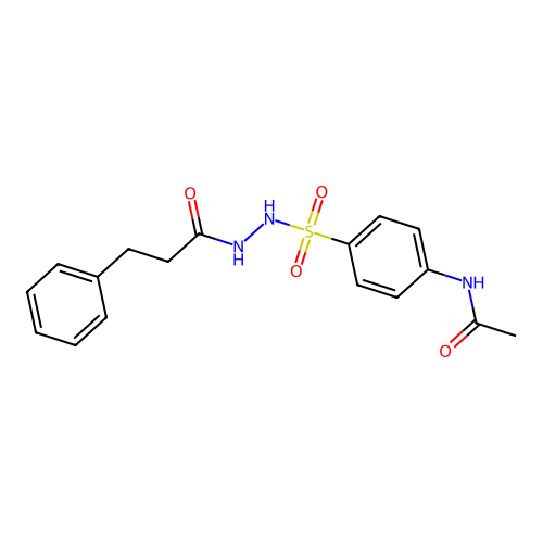 N-(4-{[2-(3-phenylpropanoyl)hydrazino]sulfonyl}phenyl)acetamide structure