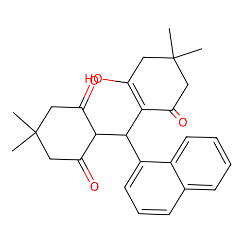 2-[(2-hydroxy-4,4-dimethyl-6-oxo-1-cyclohexen-1-yl)(1-naphthyl)methyl]-5,5-dimethyl-1,3-cyclohexanedione structure