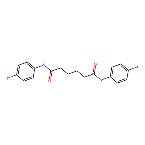 N,N'-bis(4-iodophenyl)hexanediamide structure