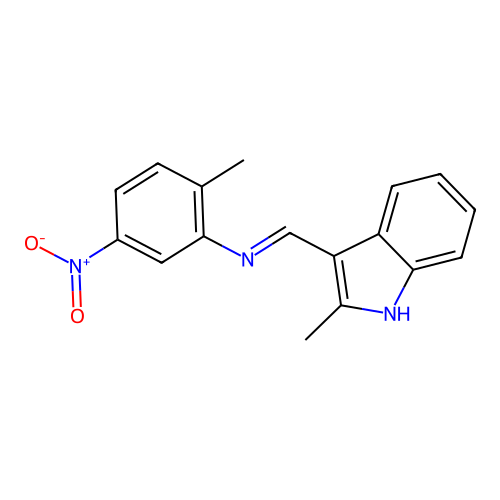 3-[({5-nitro-2-methylphenyl}imino)methyl]-2-methyl-1H-indole structure