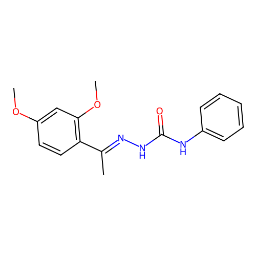 1-(2,4-dimethoxyphenyl)ethanone N-phenylsemicarbazone structure