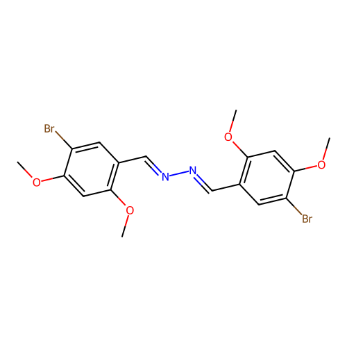 (1E,2E)-bis(5-bromo-2,4-dimethoxybenzylidene)hydrazine structure
