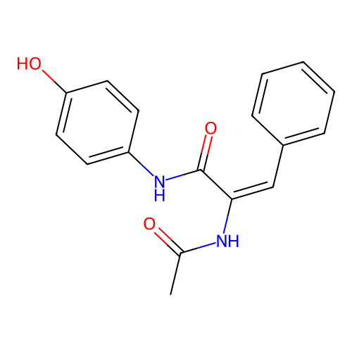 2-(acetylamino)-N-(4-hydroxyphenyl)-3-phenylacrylamide structure