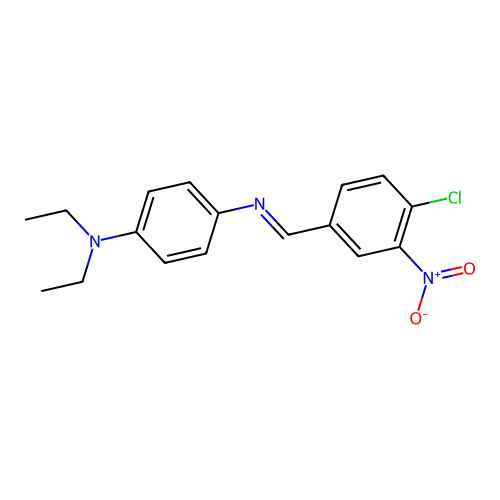 N'-[(E)-(4-chloro-3-nitrophenyl)methylidene]-N,N-diethylbenzene-1,4-diamine structure