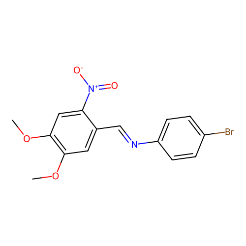4-bromo-N-(4,5-dimethoxy-2-nitrobenzylidene)aniline structure