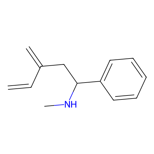 N-methyl-3-methylidene-1-phenylpent-4-en-1-amine structure