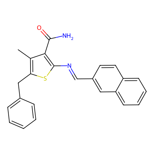 5-Benzyl-4-methyl-2-[(2-naphthylmethylene)amino]-3-thiophenecarboxamide structure