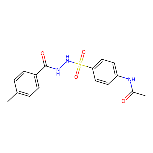 N-(4-{[2-(4-methylbenzoyl)hydrazino]sulfonyl}phenyl)acetamide structure