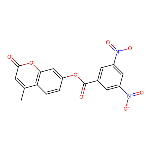 4-methyl-2-oxo-2H-chromen-7-yl 3,5-dinitrobenzoate structure