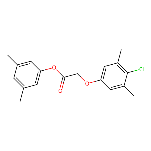 3,5-Dimethylphenyl (4-chloro-3,5-dimethylphenoxy)acetate structure