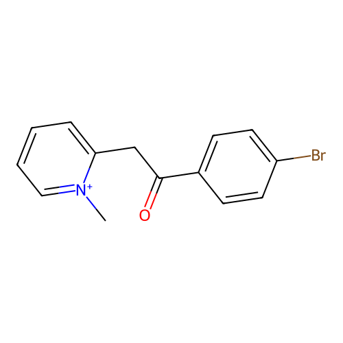 2-[2-(4-Bromophenyl)-2-oxoethyl]-1-methylpyridinium structure