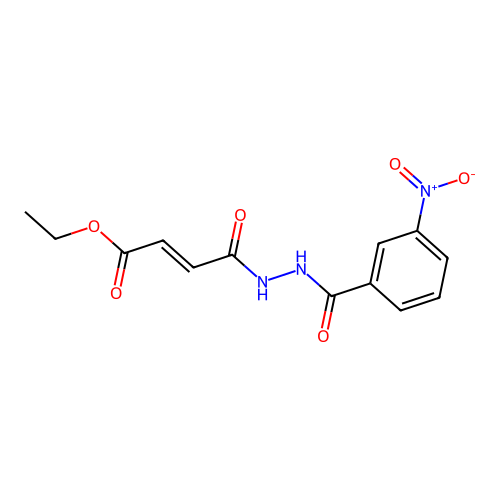 ethyl (2E)-4-{2-[(3-nitrophenyl)carbonyl]hydrazinyl}-4-oxobut-2-enoate structure