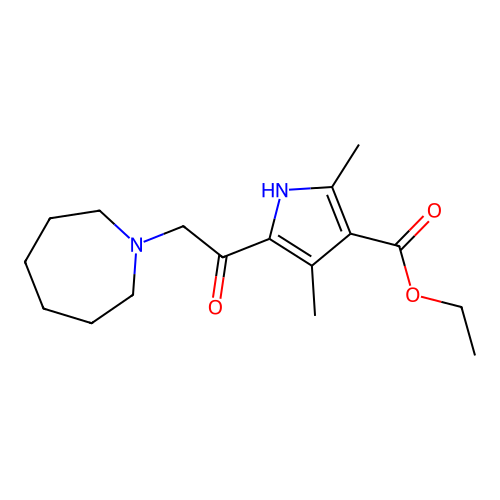 Ethyl 5-(2-azaperhydroepinylacetyl)-2,4-dimethylpyrrole-3-carboxylate structure