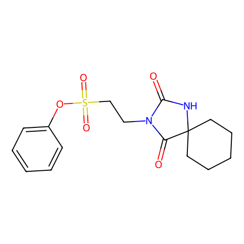 Phenyl 2-(2,4-dioxo-1,3-diazaspiro[4.5]dec-3-yl)ethanesulfonate structure