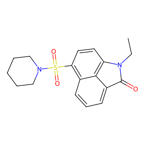 1-ethyl-6-(1-piperidinylsulfonyl)benzo[cd]indol-2(1H)-one structure