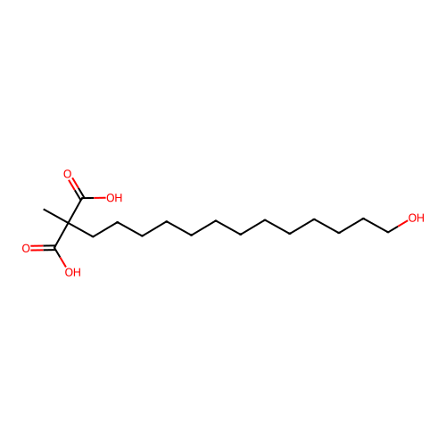2-(13-Hydroxytridecyl)-2-methylpropanedioic acid structure