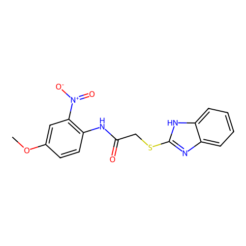 2-(1H-benzimidazol-2-ylsulfanyl)-N-(4-methoxy-2-nitrophenyl)acetamide structure