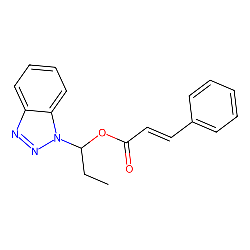 1-(1H-1,2,3-Benzotriazol-1-yl)propyl (2E)-3-phenylprop-2-enoate structure