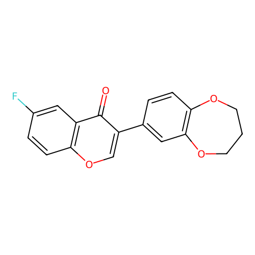 3-(3,4-dihydro-2H-1,5-benzodioxepin-7-yl)-6-fluoro-4H-chromen-4-one structure