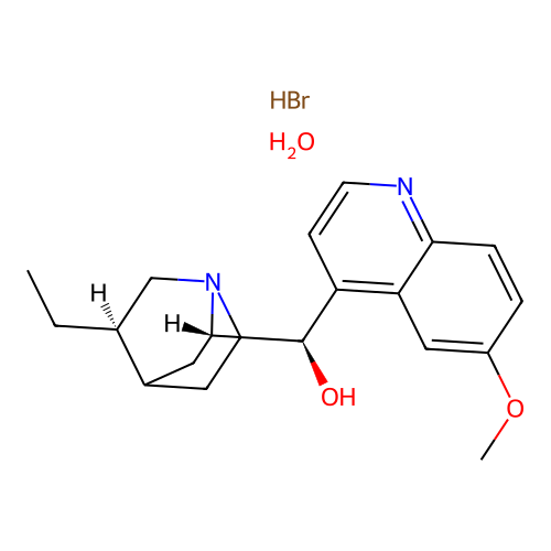 Hydroquinine hydrobromide hydrate structure