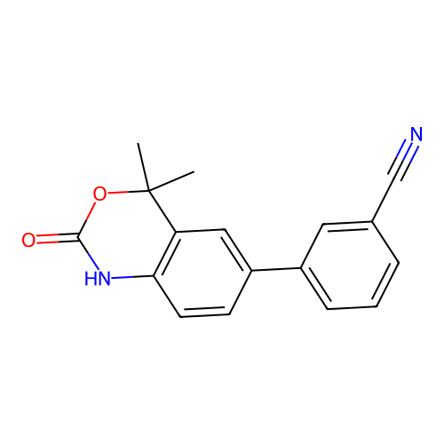 3-(4,4-Dimethyl-2-oxo-2,4-dihydro-1H-benzo[D][1,3]oxazin-6-YL)benzonitrile structure