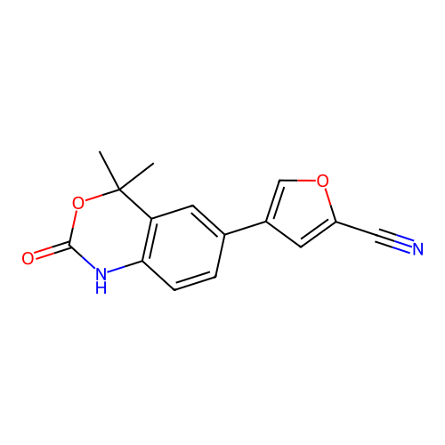 4-(4,4-Dimethyl-2-oxo-1,4-dihydro-2H-benzo[d][1,3]oxazin-6-yl)-furan-2-carbonitrile structure