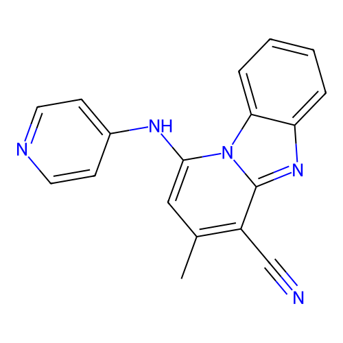 3-Methyl-1-(pyridin-4-ylamino)pyrido[1,2-a]benzimidazole-4-carbonitrile structure